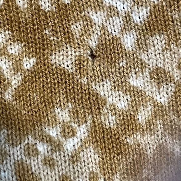 C Wonder Snakeskin Print Cardigan Sweater Tan Brown Knit Long Sleeve Crewneck - Picture 4 of 5